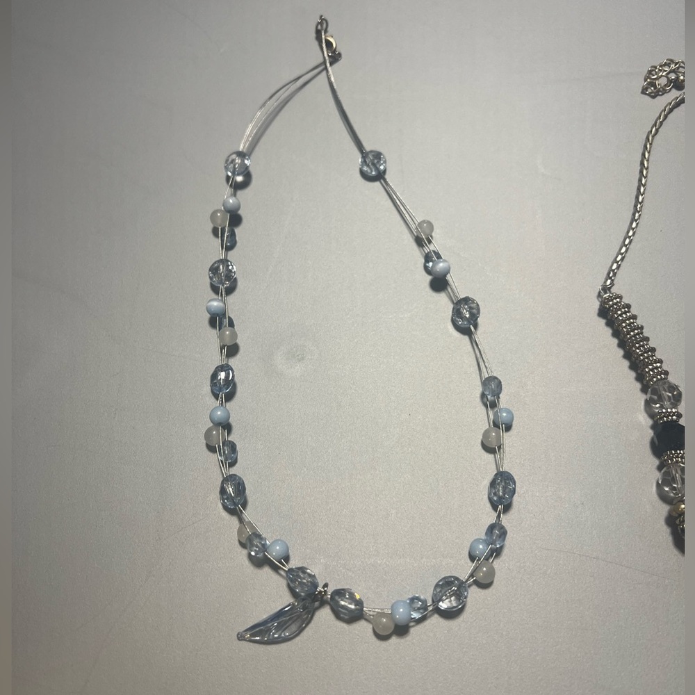 Elegant Blue Beaded Necklace